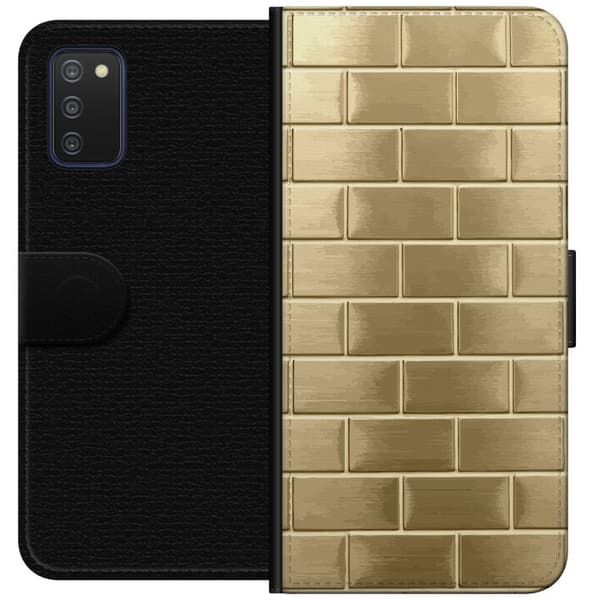 Plånboksfodral till Samsung Galaxy A03s med Gyllene Murstenar