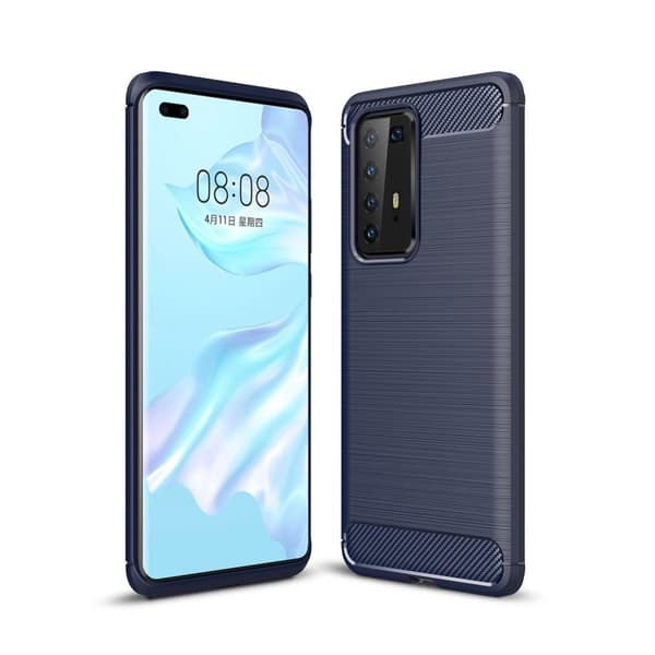 Carbon Fiber mobilskal till Huawei P40 Pro - Blå Blå