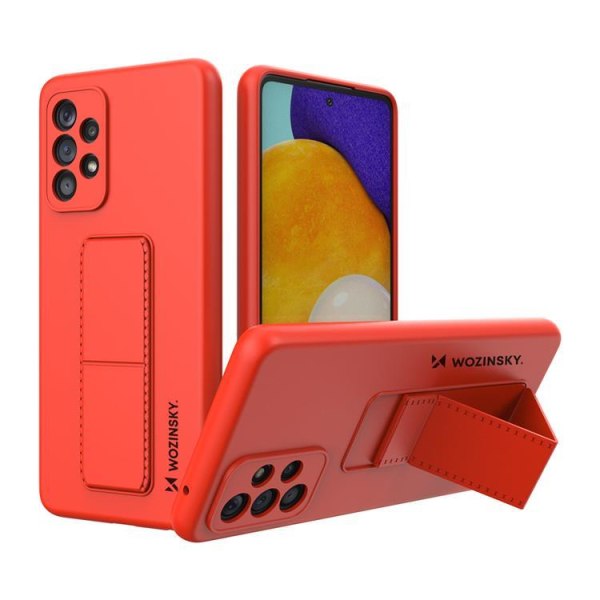 Wozinsky Galaxy A73 Case Kickstand silikoni - punainen