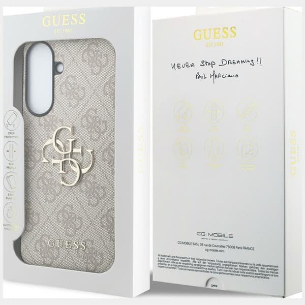 Guess Mobilskal För Galaxy A57 5G Läder 4G Metal Logo - Rosa Rosa