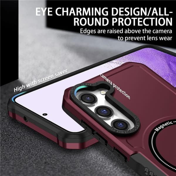 Galaxy S23 Plus Skal Magsafe Anti Drop - Vinröd Röd