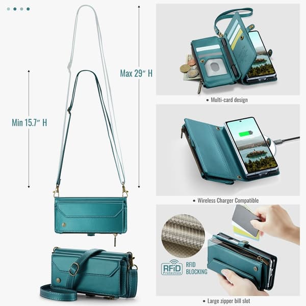 CASEME Galaxy Z Fold 7 Plånboksfodral Med Remmar - Grön Grön