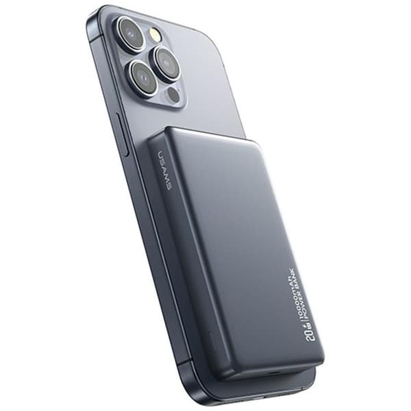 USAMS Magnetisk Trådlös Powerbank 10000mAh 20W - Tarnish Grå