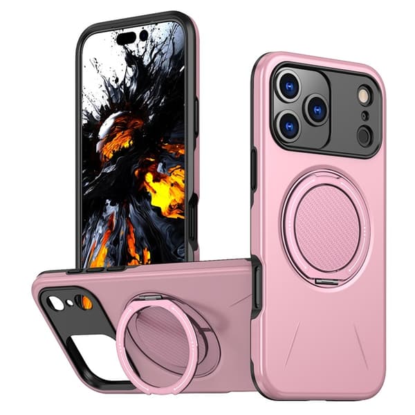 Mobilskal till iPhone 17 Pro MagSafe Rotating Kickstand - Rosa Rosa