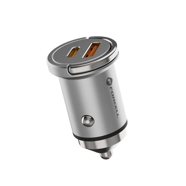 Forcell Billaddare USB-A/USB-C F-Energy 65W - Silver Silver