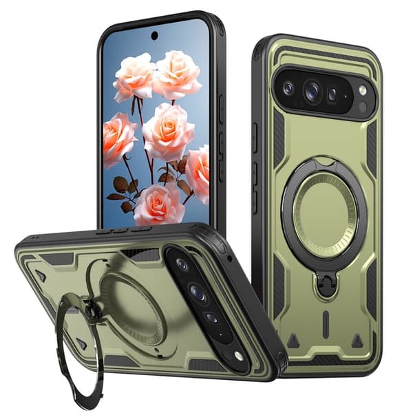 Mobilskal till Google Pixel 9 Pro Plast Militärt Skydd - Olivgrön