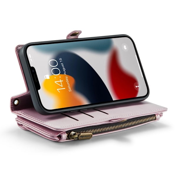 CASEME Plånboksfodral Konstläder för iPhone 13 Pro Max - Rosa