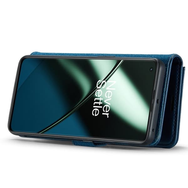 DG.MING OnePlus 11 5G Äkta Läder Plånboksfodral Detachable Magnet Blå