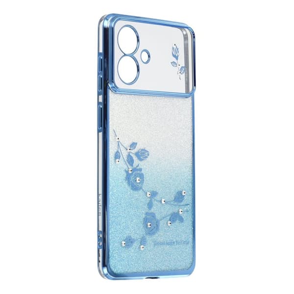 KADEM Samsung Galaxy S26 Edge Skal Blommönster TPU Gradient - Blå