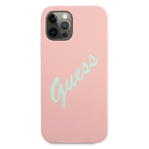 Guess Skal iPhone 12 & 12 Pro Silikon Vintage - Rosa/Grön Grön