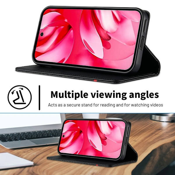 LC.IMEEKE Google Pixel 9a Konstläder Plånboksfodral - Kolfiber - Vit
