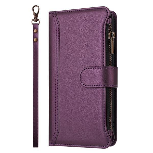 iPhone 17 Plånboksfodral Zipper Med Rem - Lila Lila
