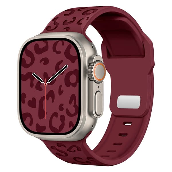 Apple Watch (38/40/41mm) Armband Leopard Texture - Röd Röd