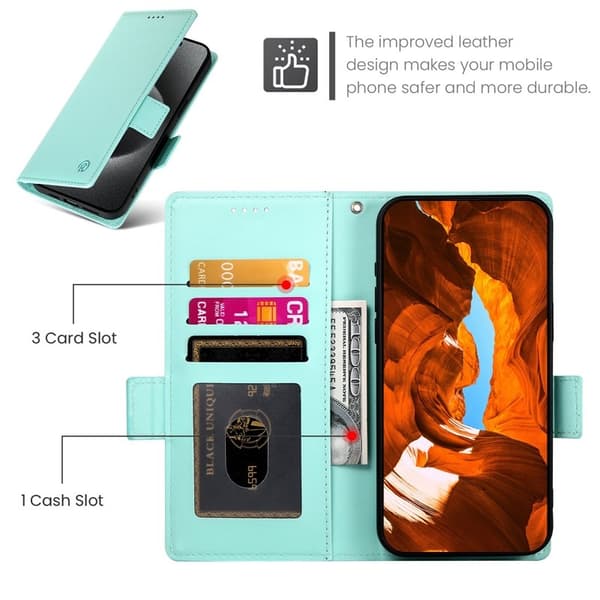 Samsung Galaxy S26 Plus Fodral PU Läder Plånboksfodral - Mintgrön