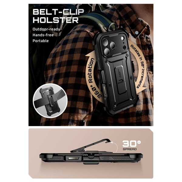 Supcase Telefontaske til iPhone 17 Pro Max UB Pro - Sort Svart