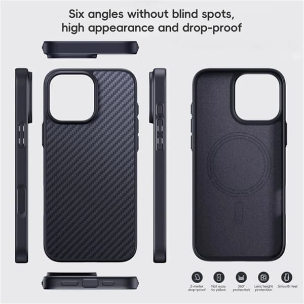 Mobilskal till iPhone 16 Pro Max Magsafe Aramid Fiber - Grå Grå