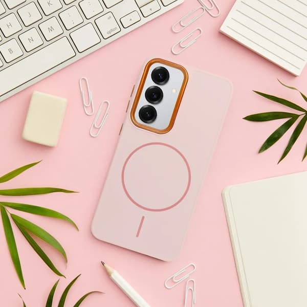 Mobilskal till Galaxy A36 Magsafe Frame - Puderrosa Rosa