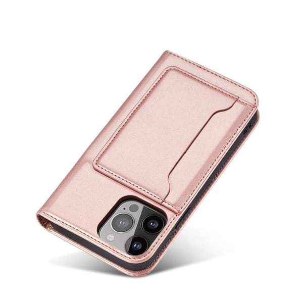 iPhone 12 Pro Plånboksfodral Magnet Stand - Rosa