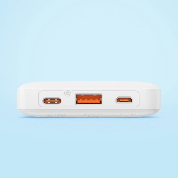 Baseus Powerbank 10000 mAh 20W Med USB-A Till USB-C Kabel - Vit Vit