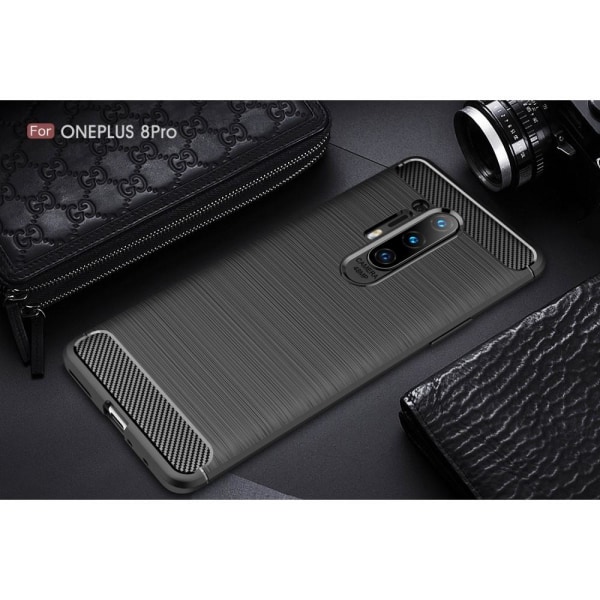 Carbon Fibre Skal OnePlus 8 Pro - Svart Svart