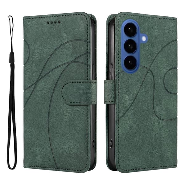 Samsung Galaxy S26 / S26 Pro Plånboksfodral Ställ Konstläder Ställ - Grön