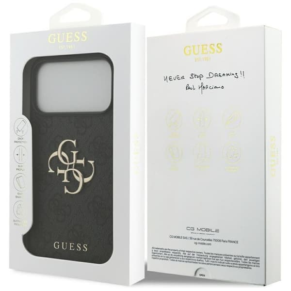 Guess Telefontaske til iPhone 17 Pro Max 4G Stort Logo - Sort Svart