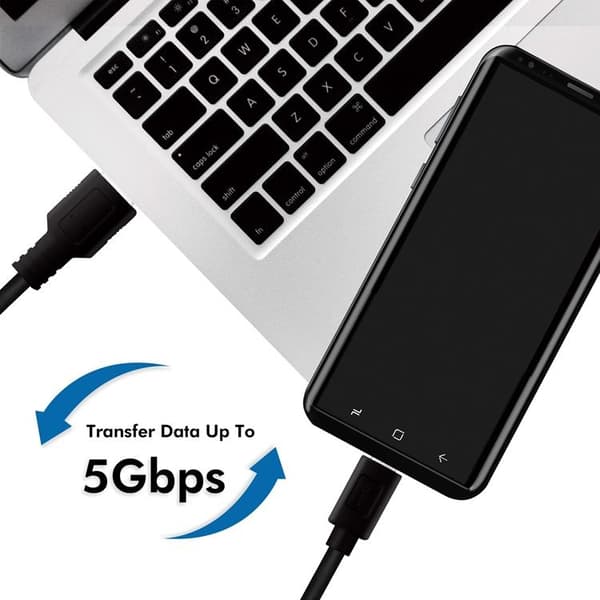 Logilink USB-C till USB-A kabel 0.15m 15W - Svart Black
