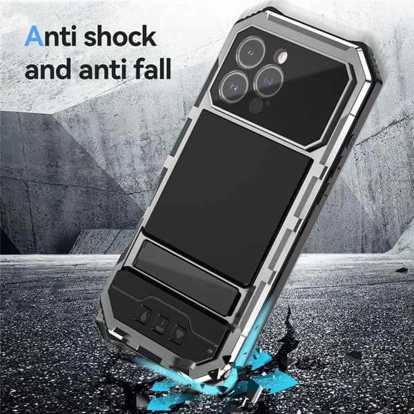 R-JUST Mobilskal till iPhone 16 Pro Max med Härdat Glas - Silver Silver