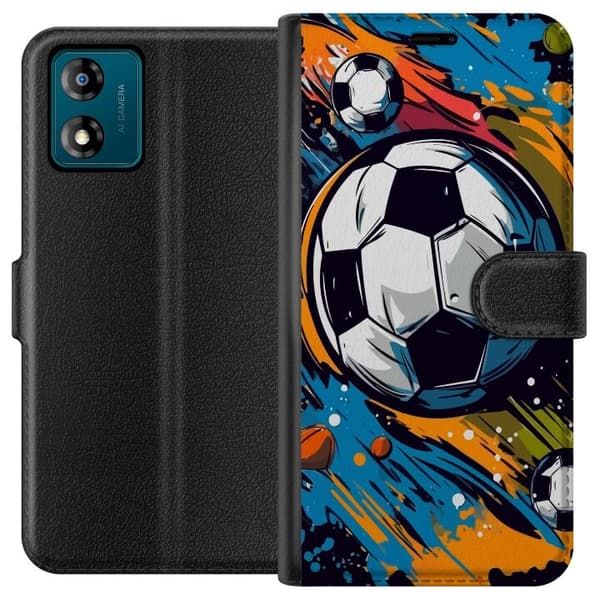 Plånboksfodral till Motorola Moto E13 med Fotbollar