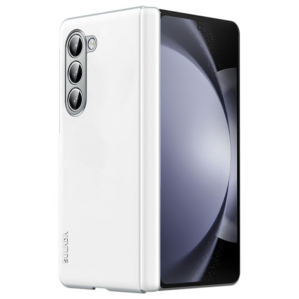 SULADA Mobilskal till Galaxy Z Fold5 5G Hinge Skydd Läder+PC Vit