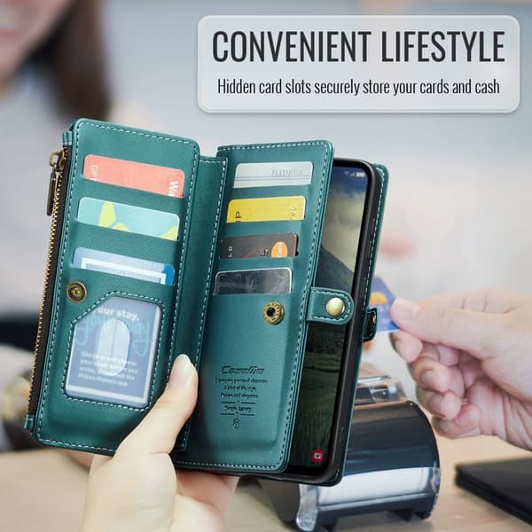 CASEME Plånboksfodral Konstläder för Samsung Galaxy A56 5G - Grön
