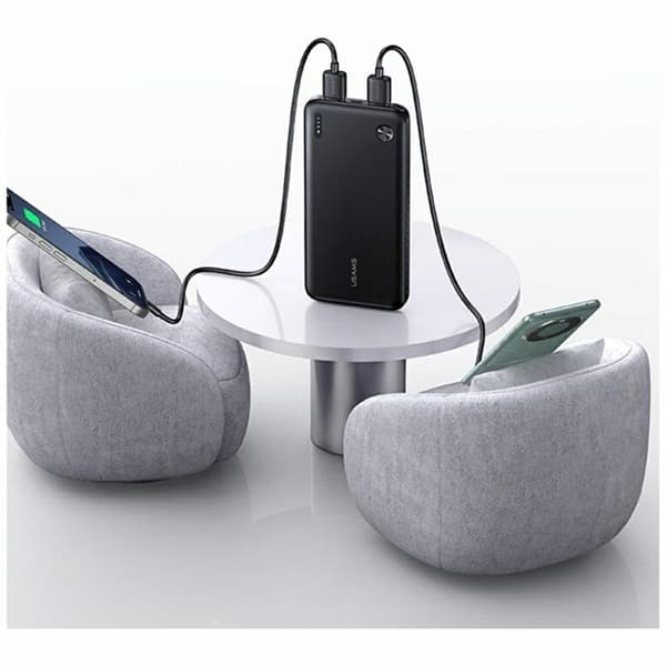USAMS Powerbank 10000mAh 2xUSB-A 1xUSB-C PB83 Svart