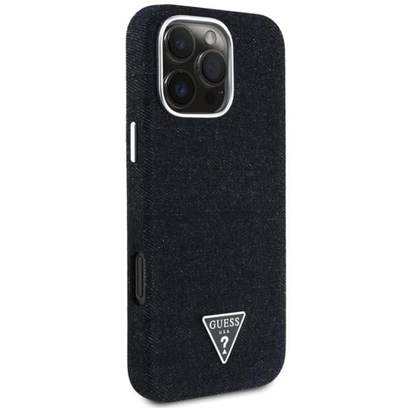 Guess telefontaske til iPhone 16 Pro Max MagSafe Denim Triangle Svart