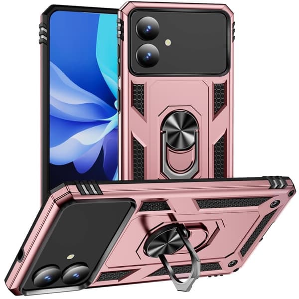 Mobilskal till Samsung Galaxy S26 Edge Plast Med Ställning - Roséguld