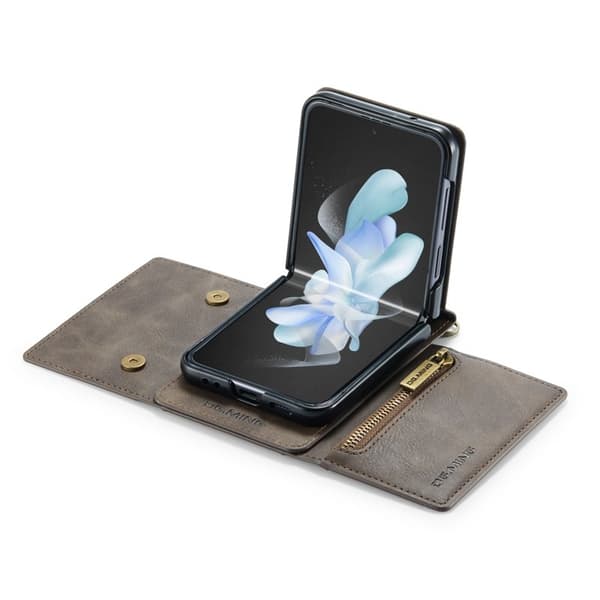 DG.MING Samsung Galaxy Z Flip4 Plånboksfodral RFID-Skydd Brun