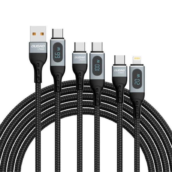 Dudao USB Type-C - Lightning-pikalatauskaapeli PD 20W - Musta Black