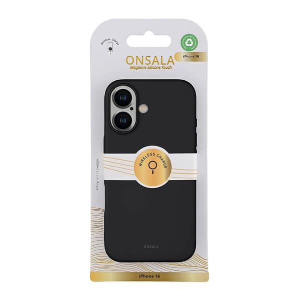 Onsala Mobilskal till iPhone 16 Silikon - Svart Black