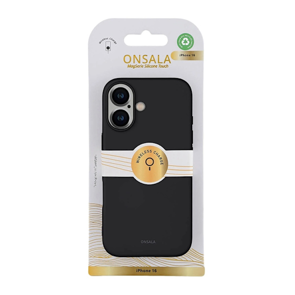 Onsala Telefontaske til iPhone 16 Silikone - Sort Black