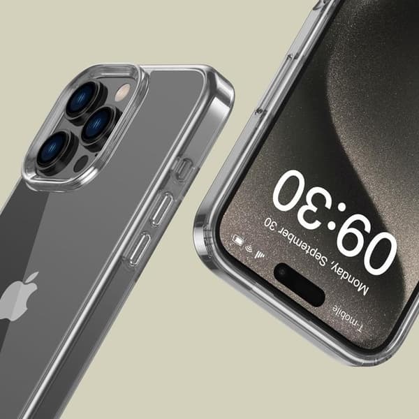 Tech-Protect Telefontaske til iPhone 16 Pro Max Flexair Hybrid - Klar Transparent
