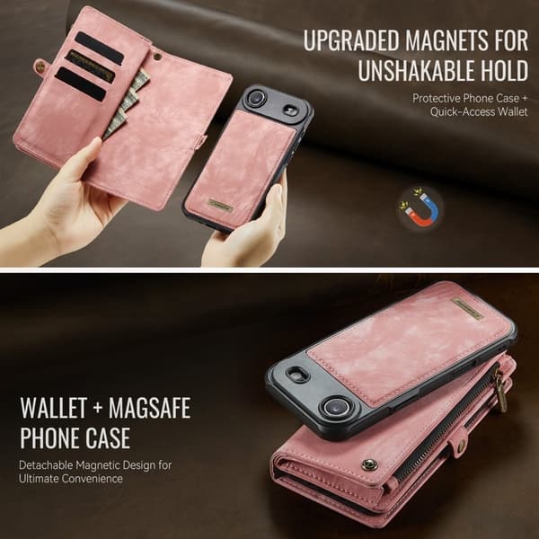 CASEME 008 iPhone Air Plånboksfodral i Konstläder med - Rosa