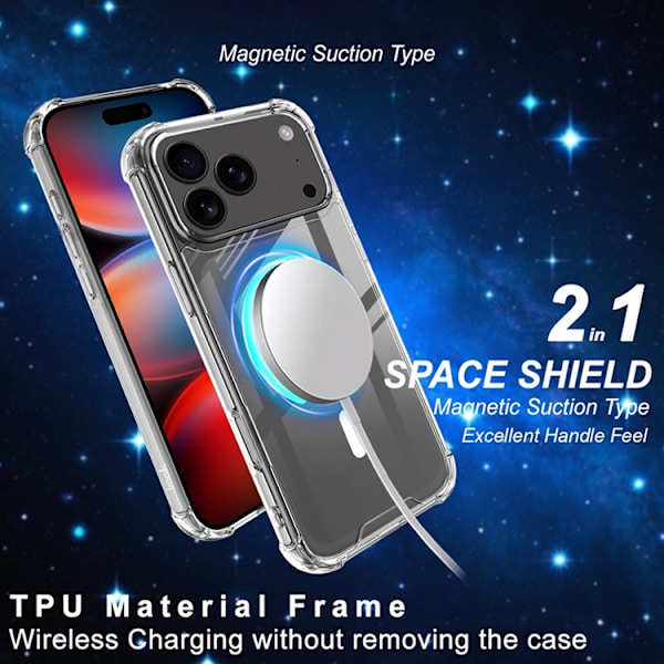 IMAK Mobilskal till iPhone 17 Pro Max MagSafe Shockproof - Clear Transparent