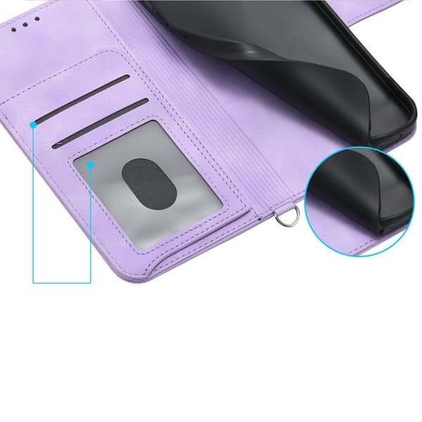 Samsung Galaxy S26 Plus Plånboksfodral Konstläder Blommönster - Lila