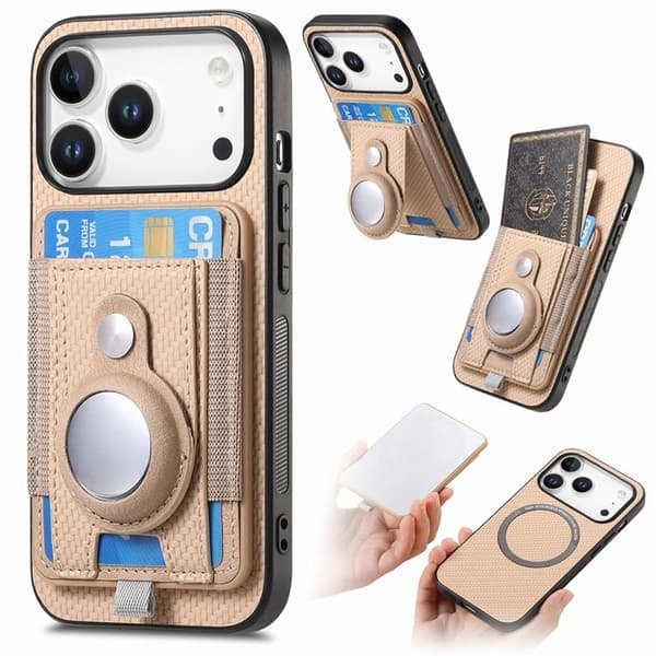 Mobilskal till iPhone 17 Pro Max Detachable korthållare - Apricot Rosa