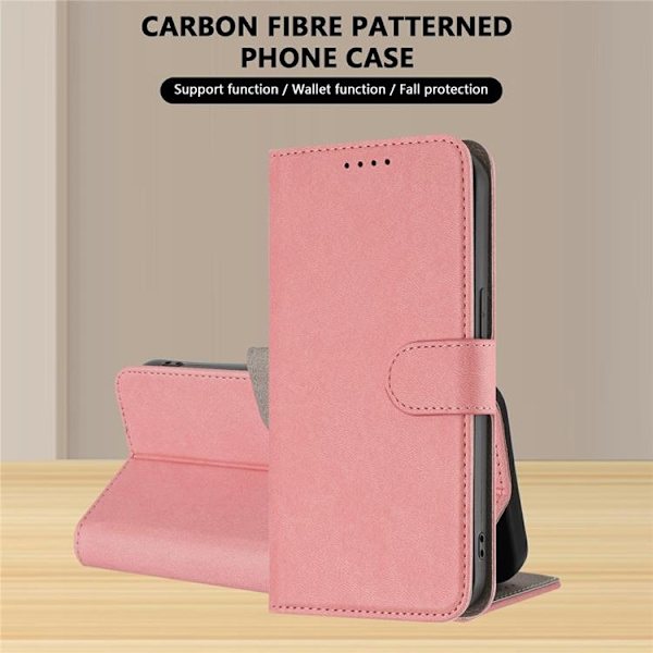 iPhone 17 Konstläder Plånboksfodral Solid Color - Rosa Rosa