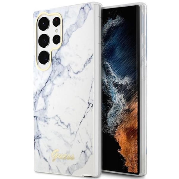Guess Galaxy S23 Ultra Mobile Case Marble - valkoinen