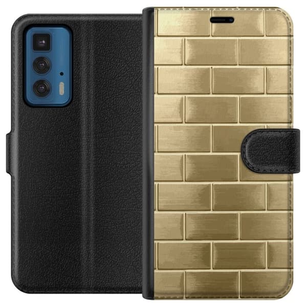 Plånboksfodral till Motorola Edge 20 Pro med Gyllene Murstenar