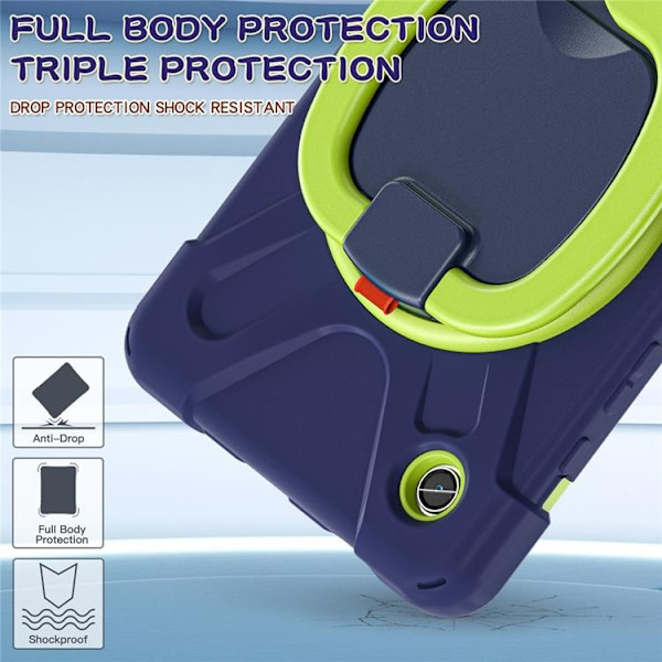 Mobilskal till Galaxy Tab A9 Kickstand Handle Grip - Blå / Gulgrön Blå