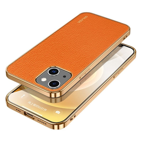 SULADA Mobilskal till iPhone 13 PU Läder Orange Scratch-Resistant