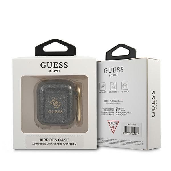 Guess Glitter Collection Skal AirPods - Musta Black