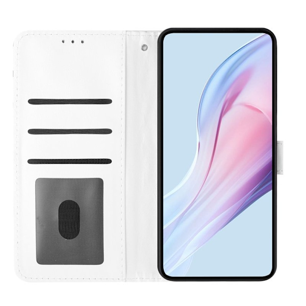 Samsung Galaxy A55 5G Plånboksfodral Konstläder Polka Dot - Vit
